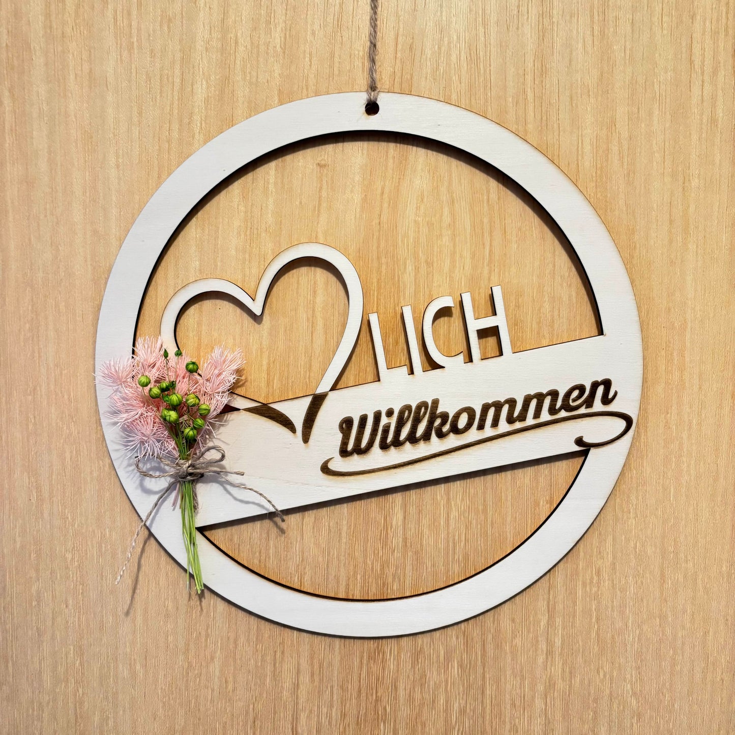 Türschild "Herzlich Willkommen"