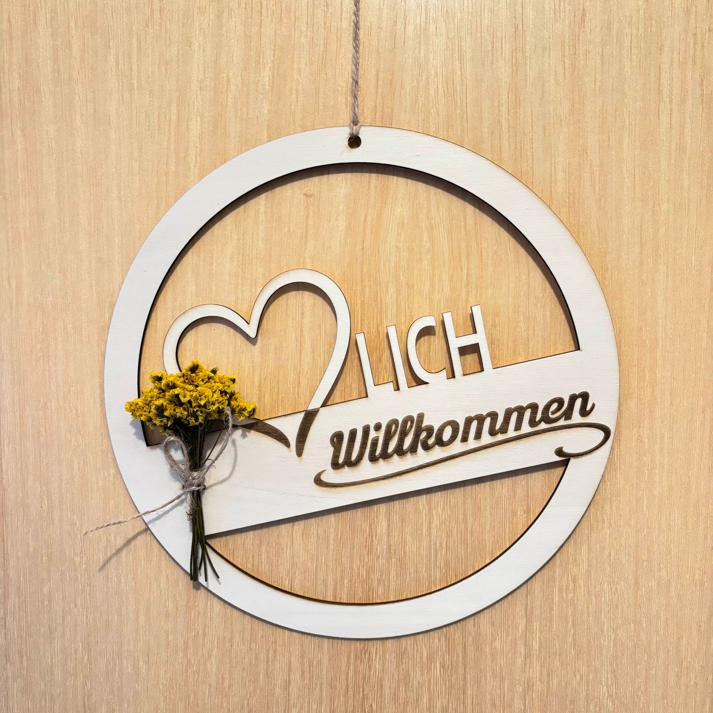 Türschild "Herzlich Willkommen"