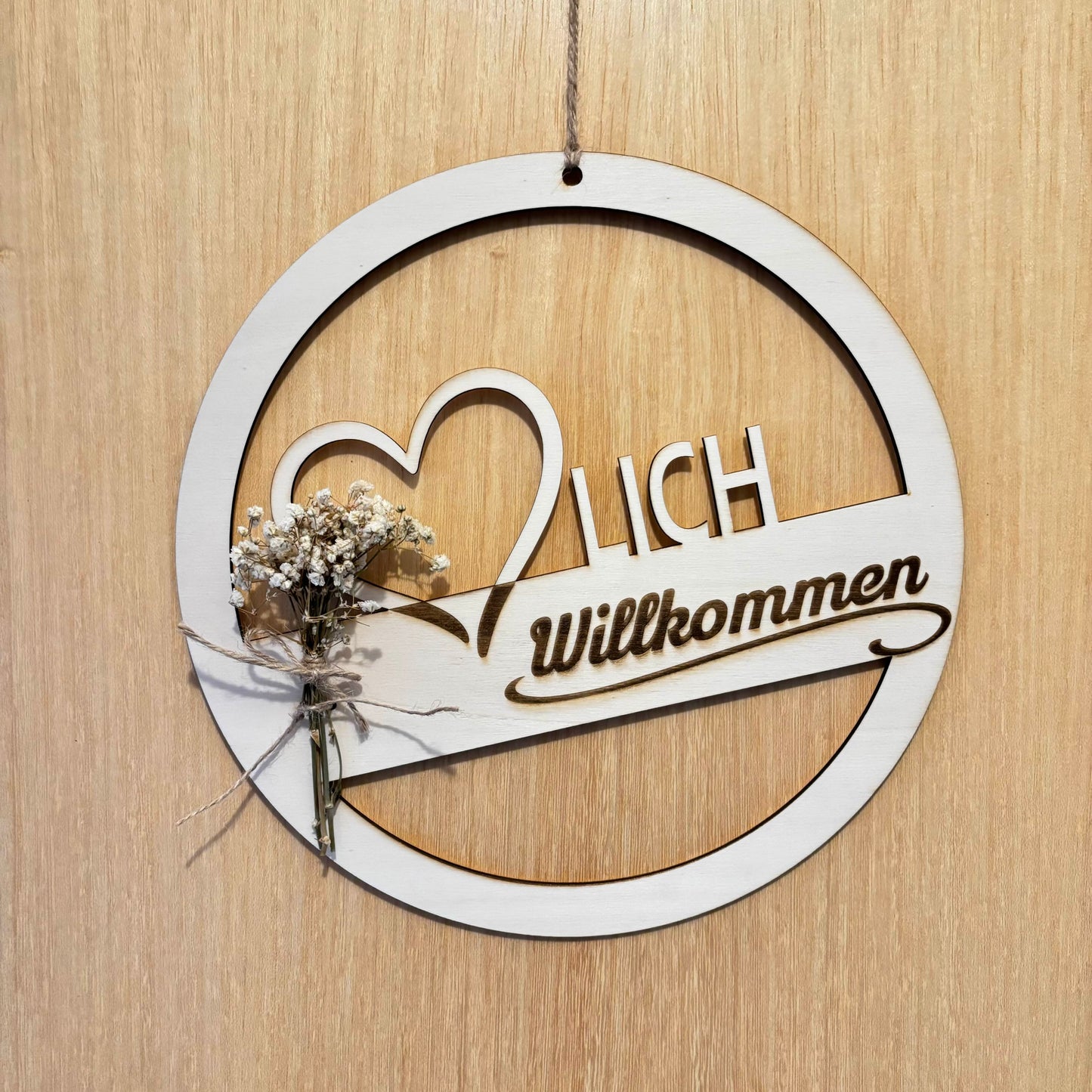 Türschild "Herzlich Willkommen"