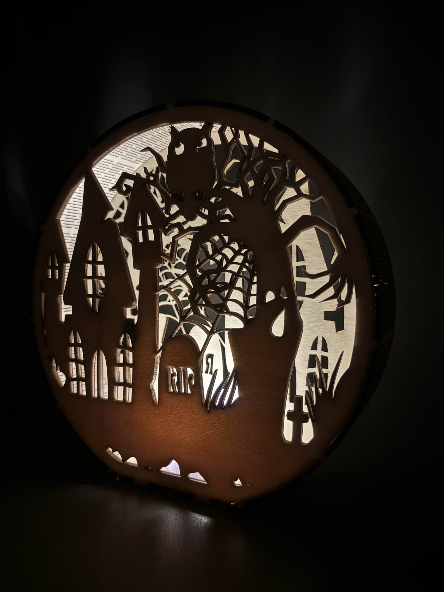 Halloween Lampe rund "Gruselschloss"