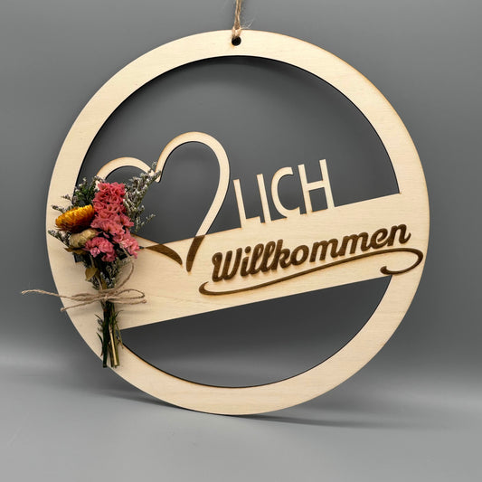 Türschild "Herzlich Willkommen"